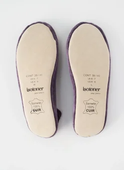 Chaussons/pantoufles Isotoner Violet Talon Plat Jusqu'à 3cm