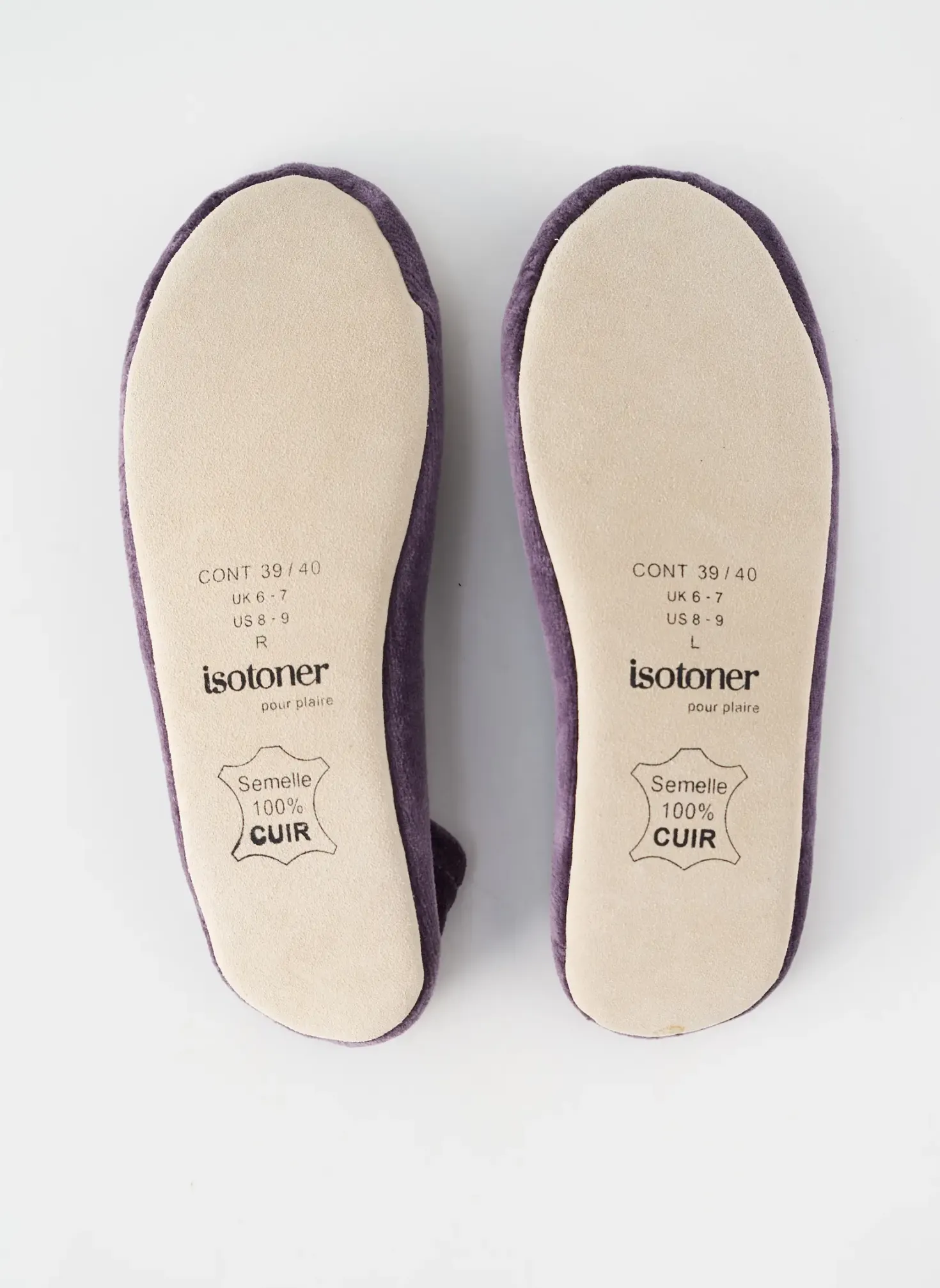 Chaussons/pantoufles Isotoner Violet Talon Plat Jusqu'à 3cm