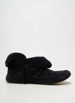 Chaussons/pantoufles Isotoner Noir Talon Plat Jusqu'à 3cm