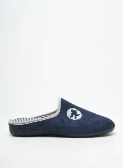 Chaussons/pantoufles La Maison De L'espadrille Bleu Talon Plat Jusqu'à 3cm