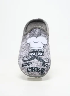 Chaussons/pantoufles La Maison De L'espadrille Gris Bout Rond