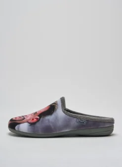 Chaussons/pantoufles La Maison De L'espadrille Gris Bout Rond