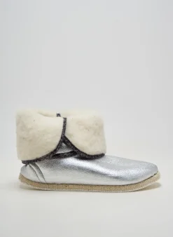 Chaussons/pantoufles L'atelier Charentaises Argent Talon Plat Jusqu'à 3cm