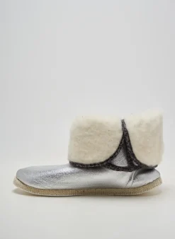 Chaussons/pantoufles L'atelier Charentaises Argent Talon Plat Jusqu'à 3cm
