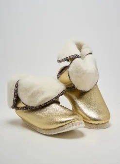 Chaussons/pantoufles L'atelier Charentaises Or Talon Plat Jusqu'à 3cm
