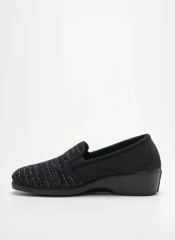 Chaussons/pantoufles Semelflex Noir Talon Plat Jusqu'à 3cm