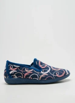 Chaussons/pantoufles Semelflex Bleu Talon Plat Jusqu'à 3cm