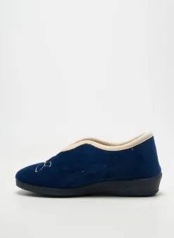 Chaussons/pantoufles Soir Et Matin Bleu Talon Plat Jusqu'à 3cm