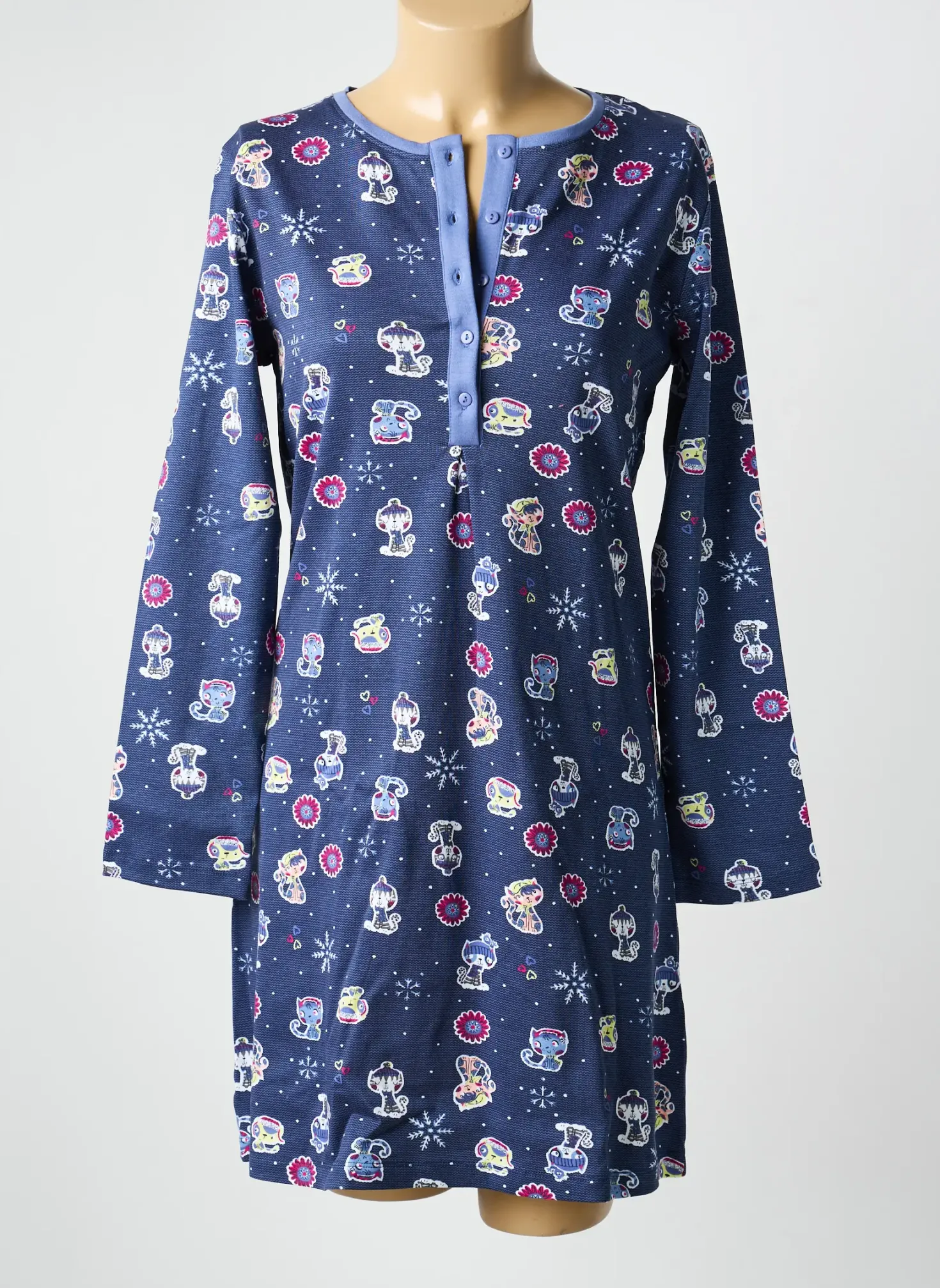 Chemise De Nuit Massana Bleu