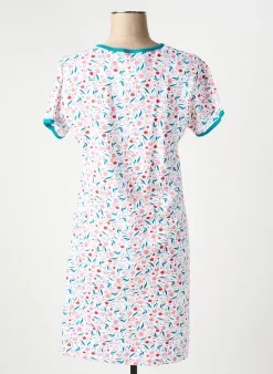 Chemise De Nuit Rose Pomme Blanc