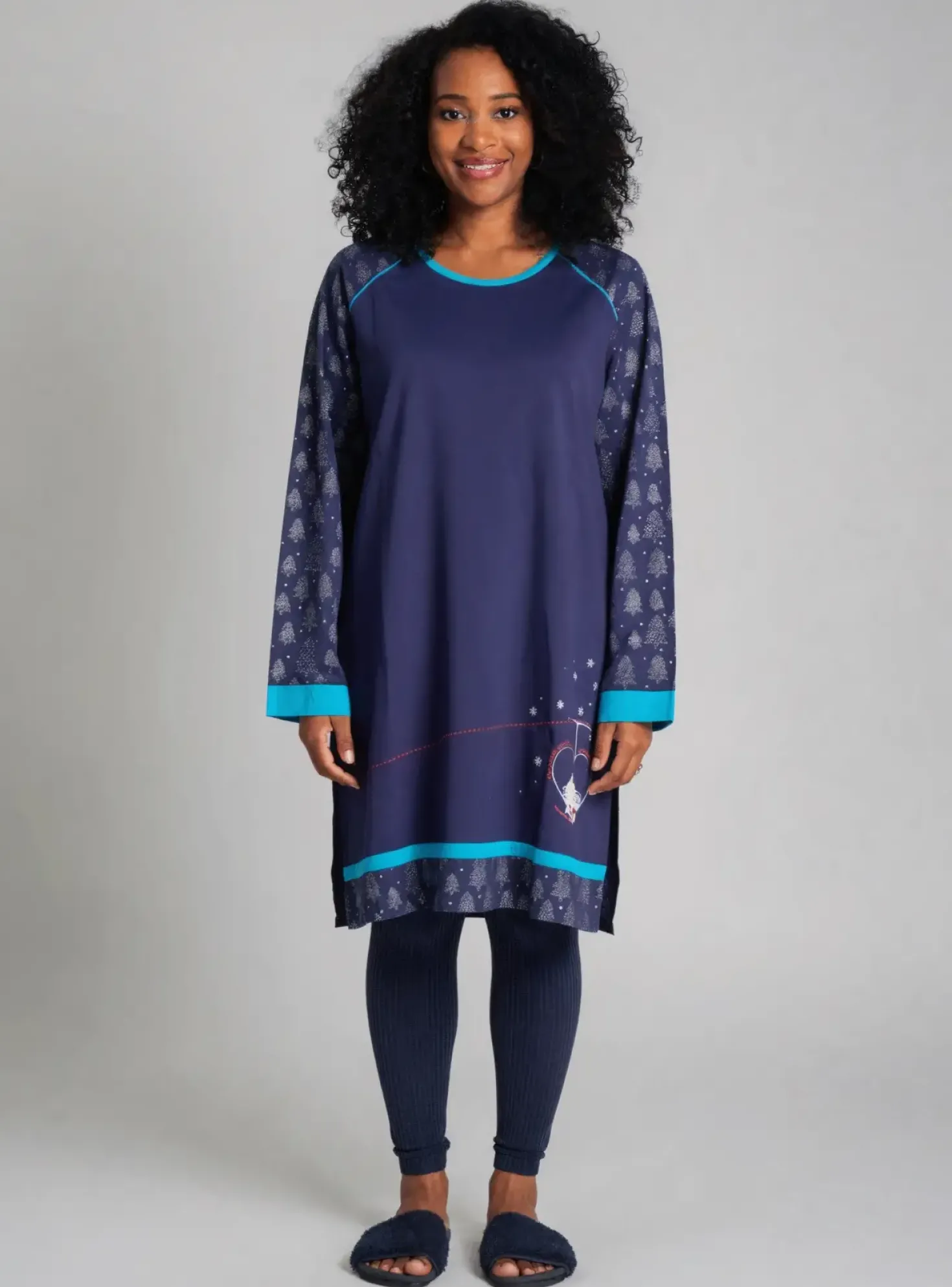 Chemise De Nuit Rose Pomme Bleu