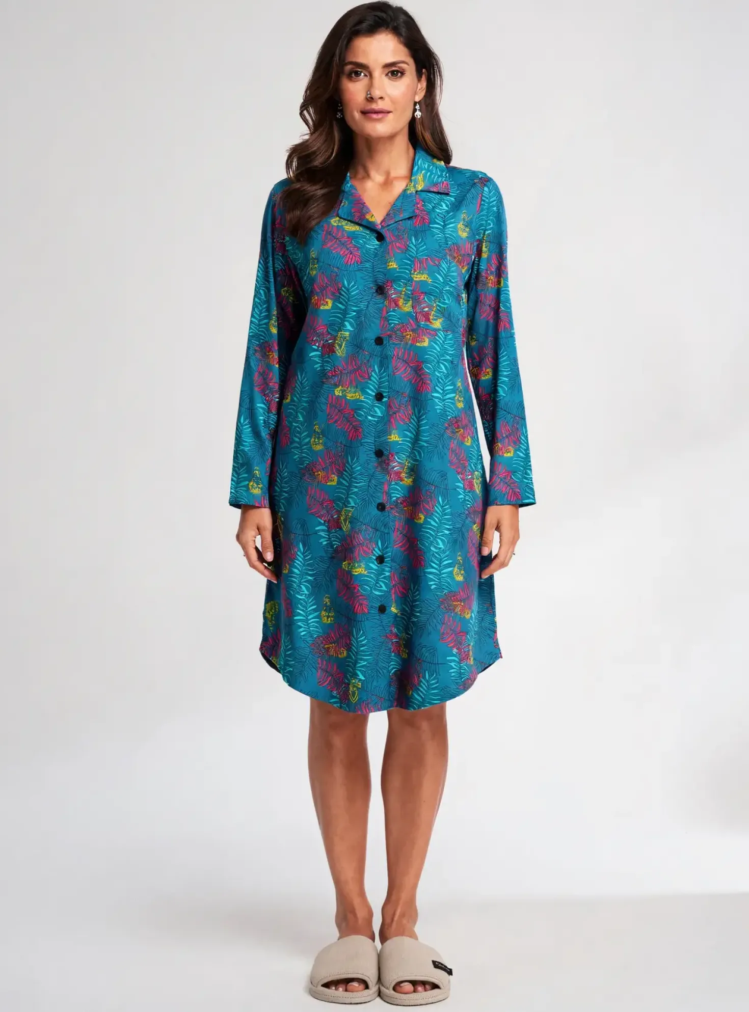 Chemise De Nuit Rose Pomme Bleu