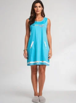 Chemise De Nuit Rose Pomme Bleu