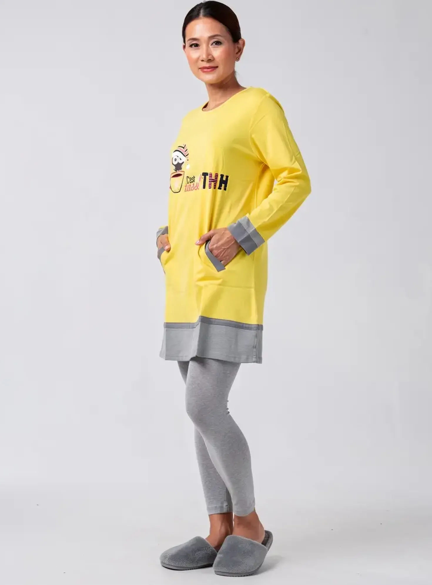 Chemise De Nuit Rose Pomme Jaune
