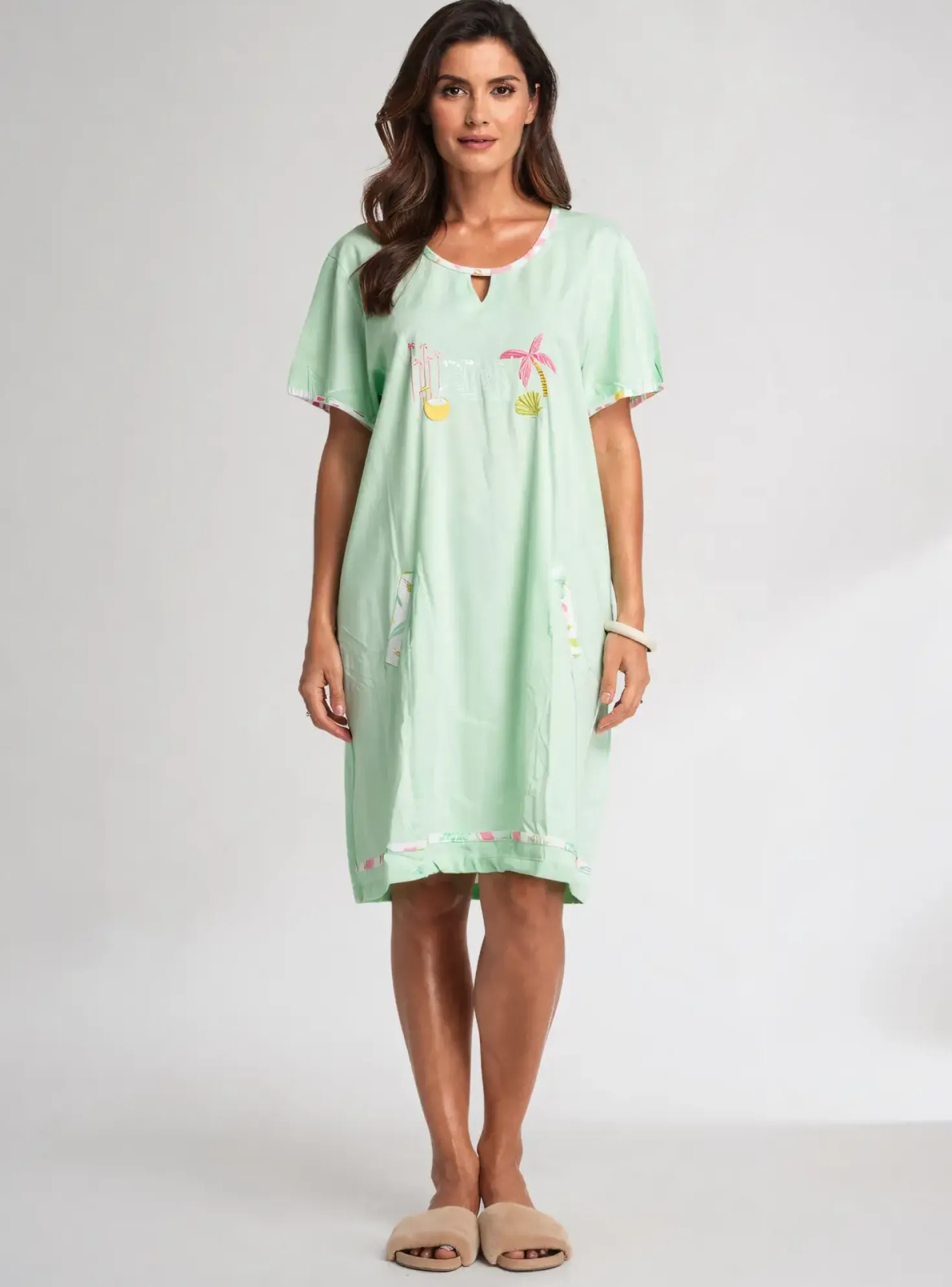 Chemise De Nuit Rose Pomme Vert