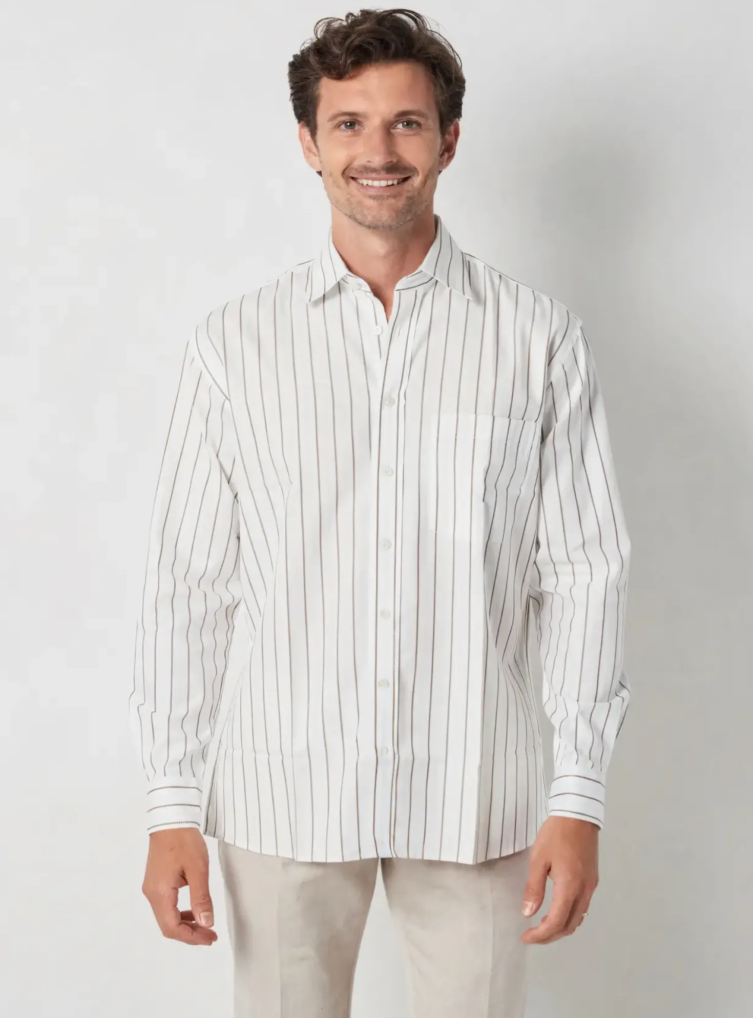Chemise Manches Longues Eterna Beige