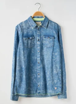 Chemise Manches Longues Guess Bleu