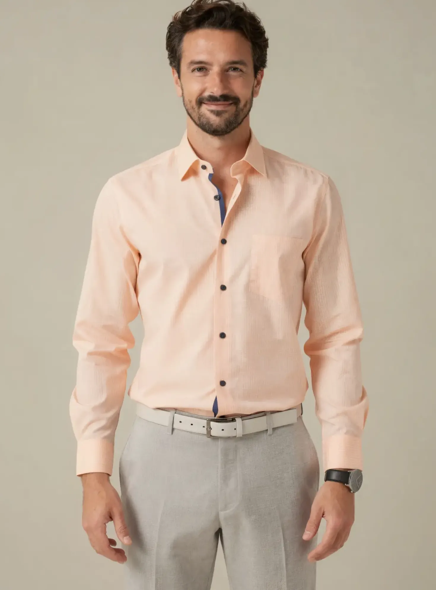 Chemise Manches Longues Marvelis Orange