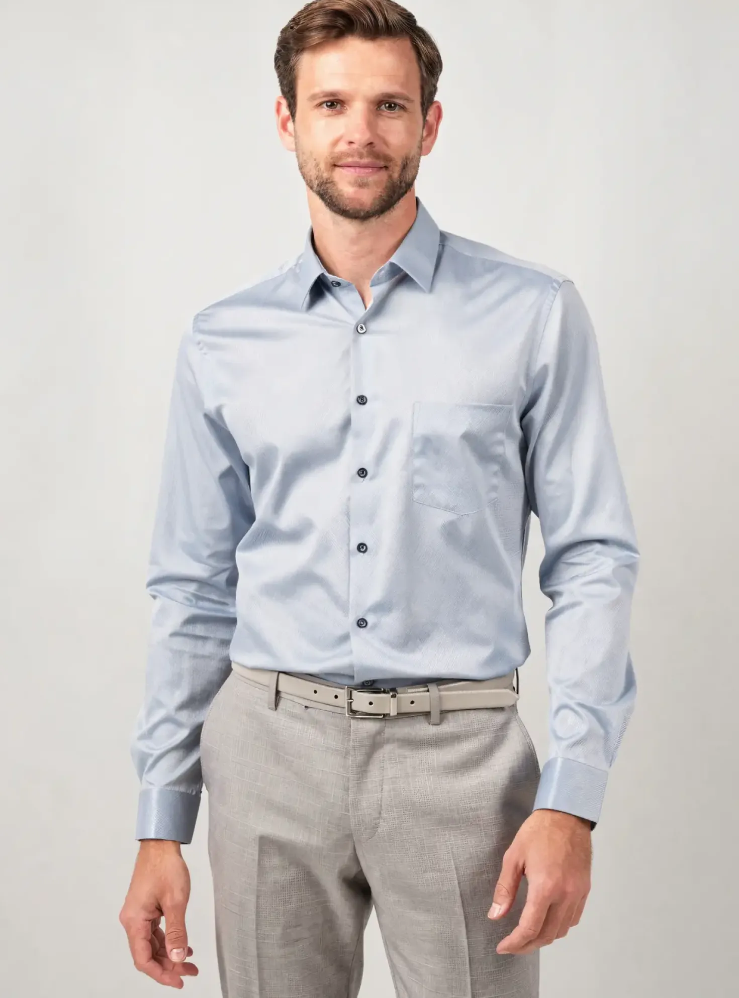 Chemise Manches Longues Marvelis Bleu