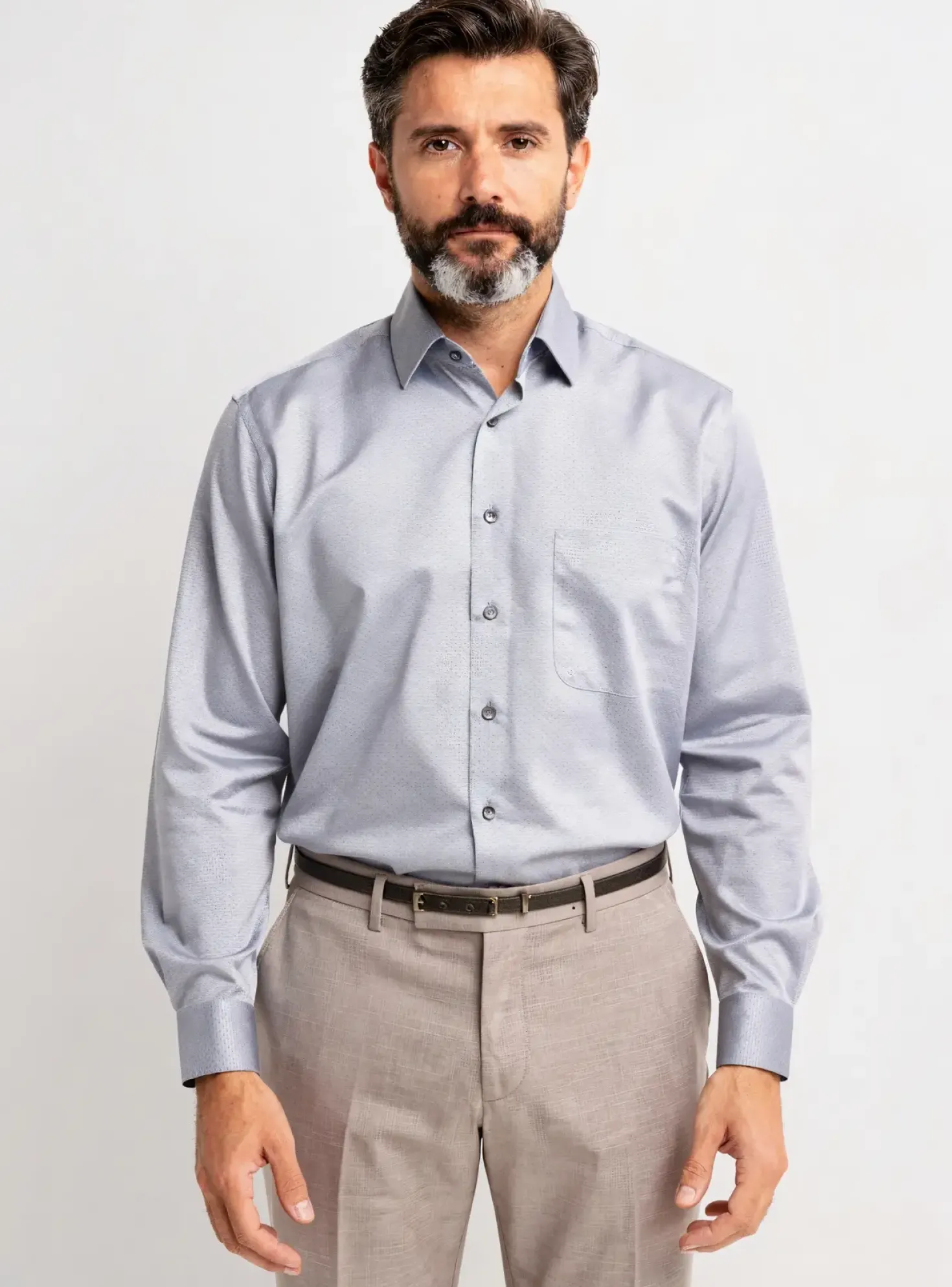 Chemise Manches Longues Olymp Gris