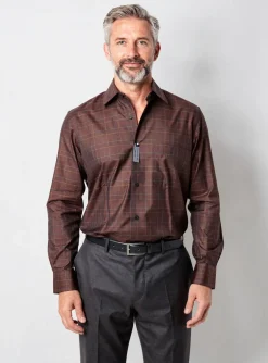 Chemise Manches Longues Pierre Cardin Marron