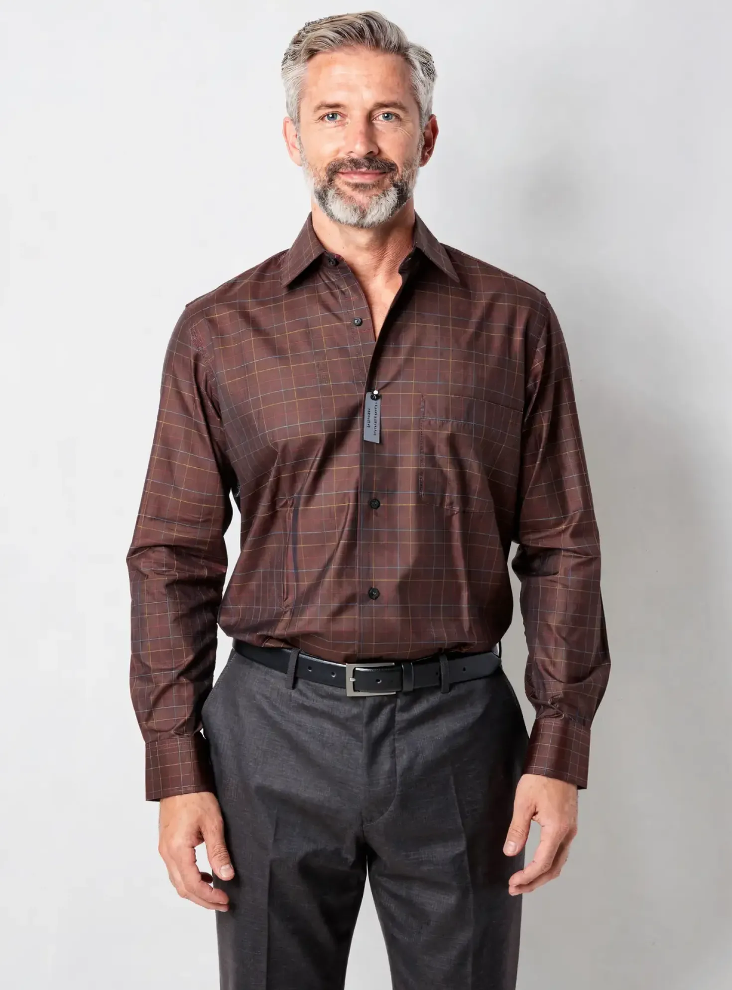 Chemise Manches Longues Pierre Cardin Marron