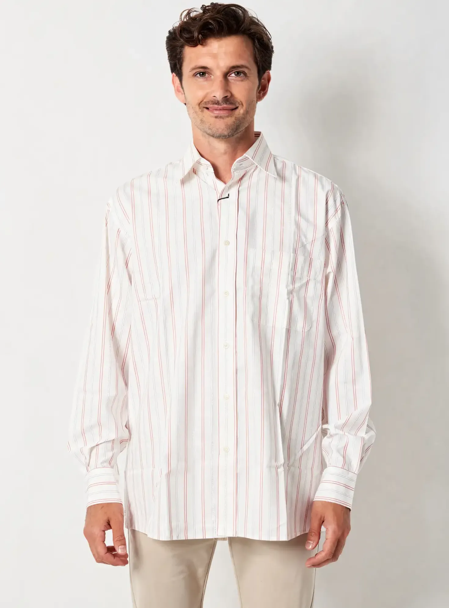 Chemise Manches Longues Pierre Cardin Rouge