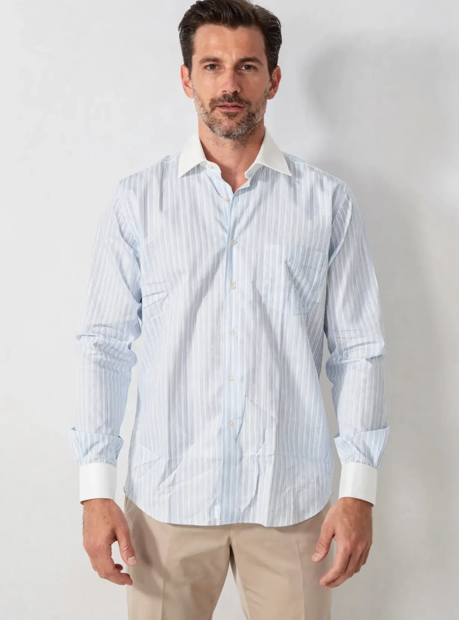 Chemise Manches Longues Pierre Cardin Bleu