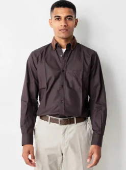 Chemise Manches Longues Serge Blanco Marron