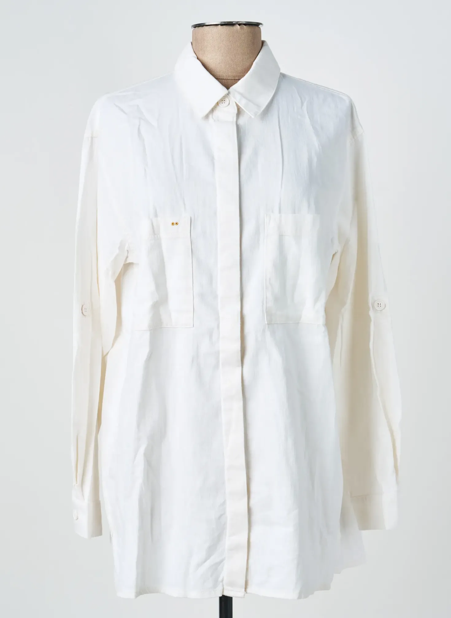 Chemisier Couturist Blanc Manches Longues