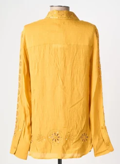 Chemisier Desigual Jaune Manches Longues