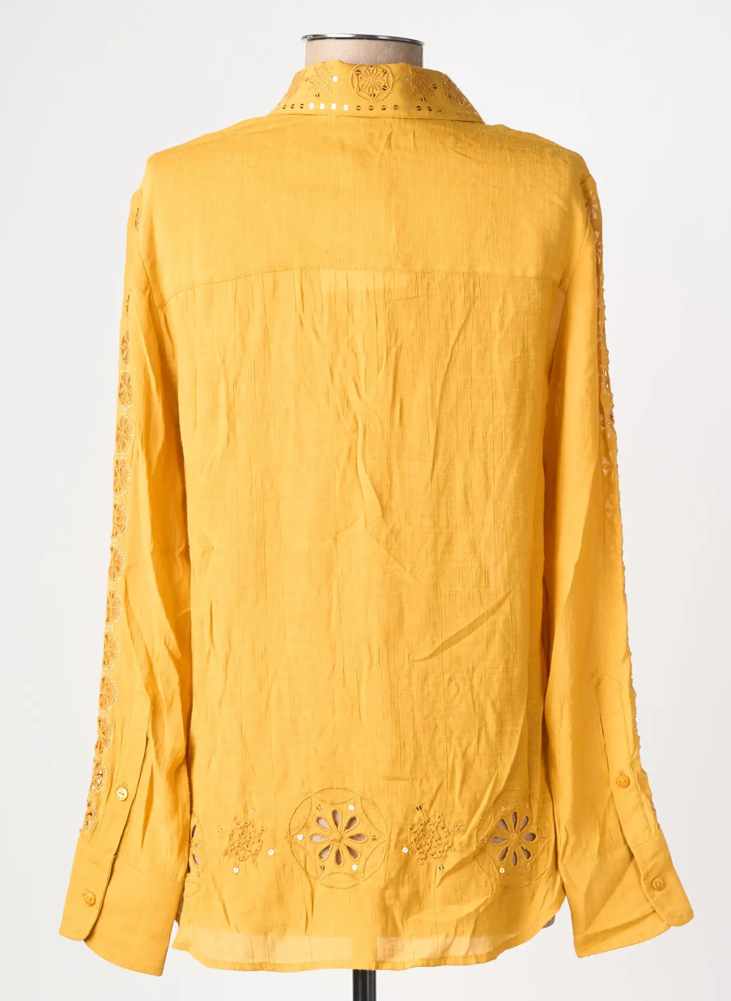 Chemisier Desigual Jaune Manches Longues