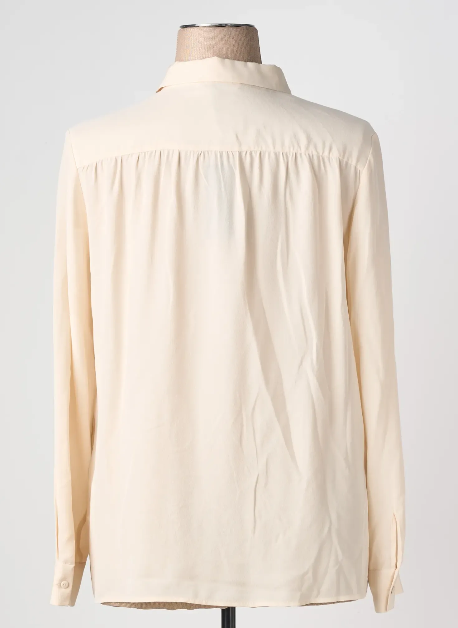 Chemisier Devernois Beige Manches Longues