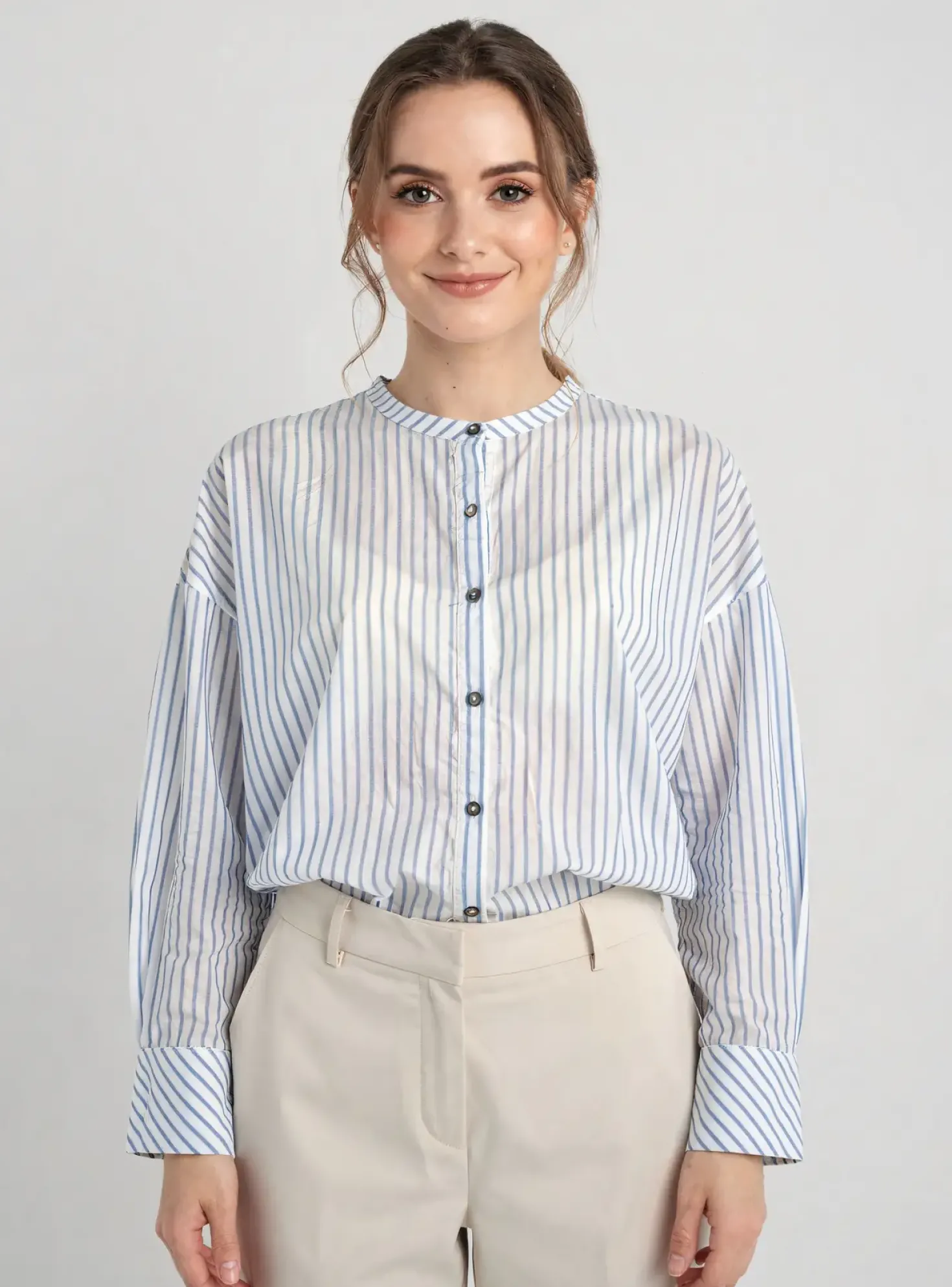 Chemisier Hana San Bleu Manches Longues