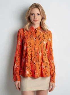 Chemisier I.code (by Ikks) Orange Manches Longues
