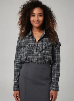 Chemisier Ikks Gris Manches Longues