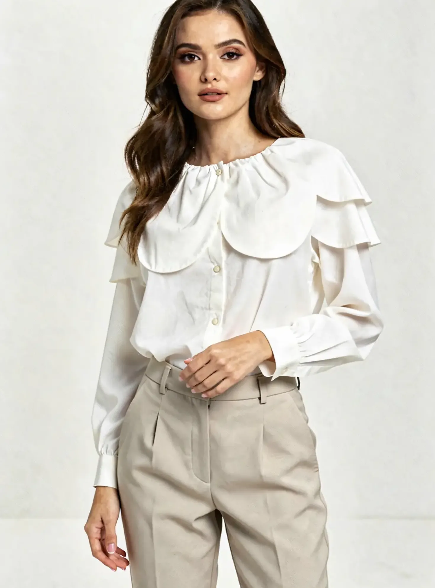 Chemisier Musy Muse Blanc Manches Longues