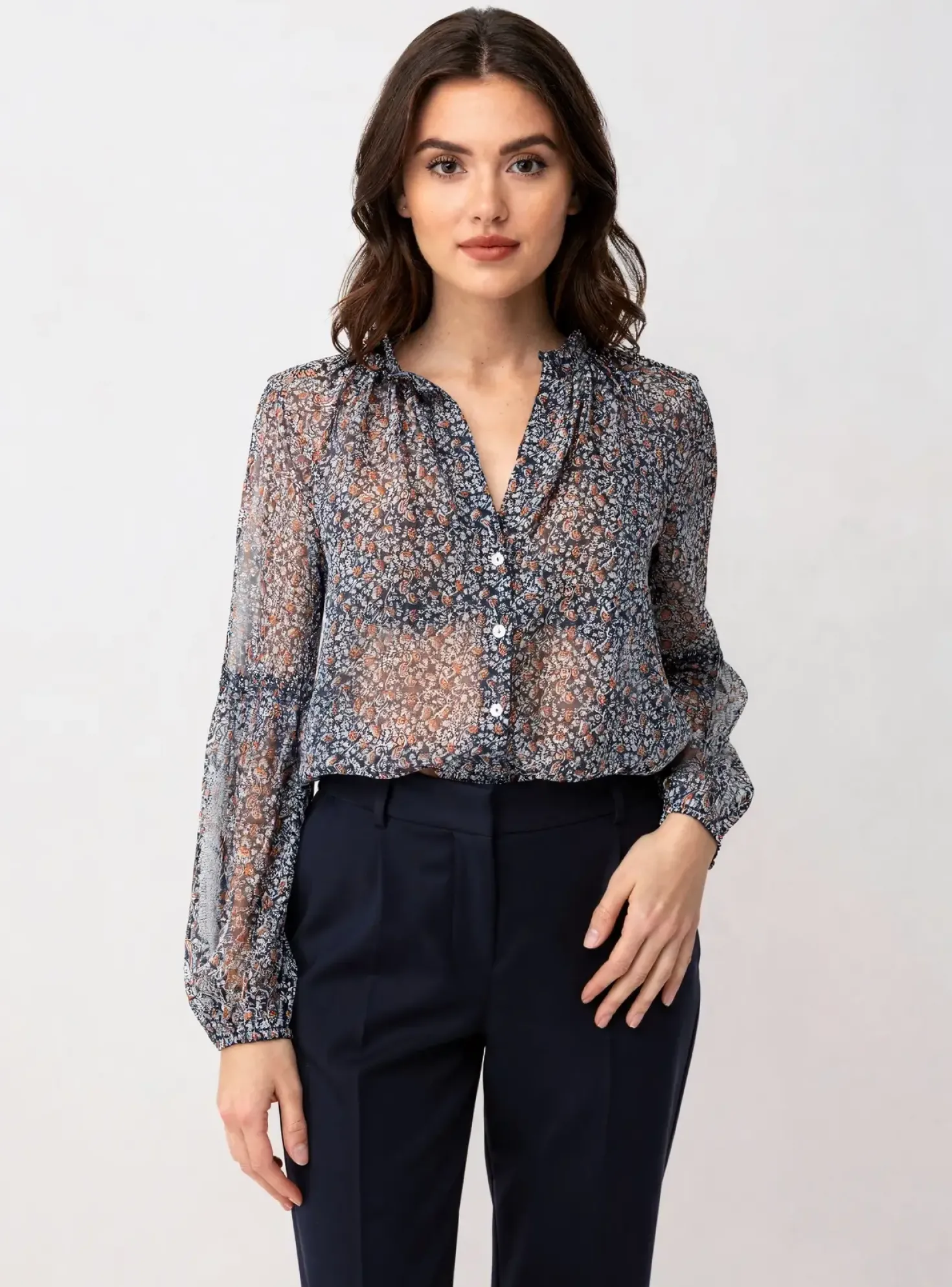 Chemisier Pepe Jeans Bleu Manches Longues