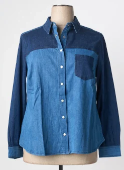 Chemisier Sheego Bleu Manches Longues