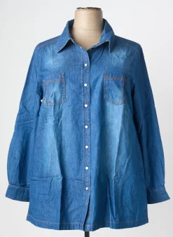 Chemisier Sheego Bleu Manches Longues