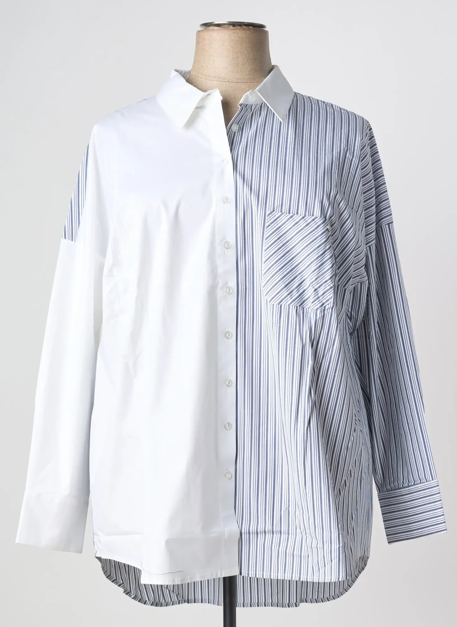Chemisier Sheego Bleu Manches Longues