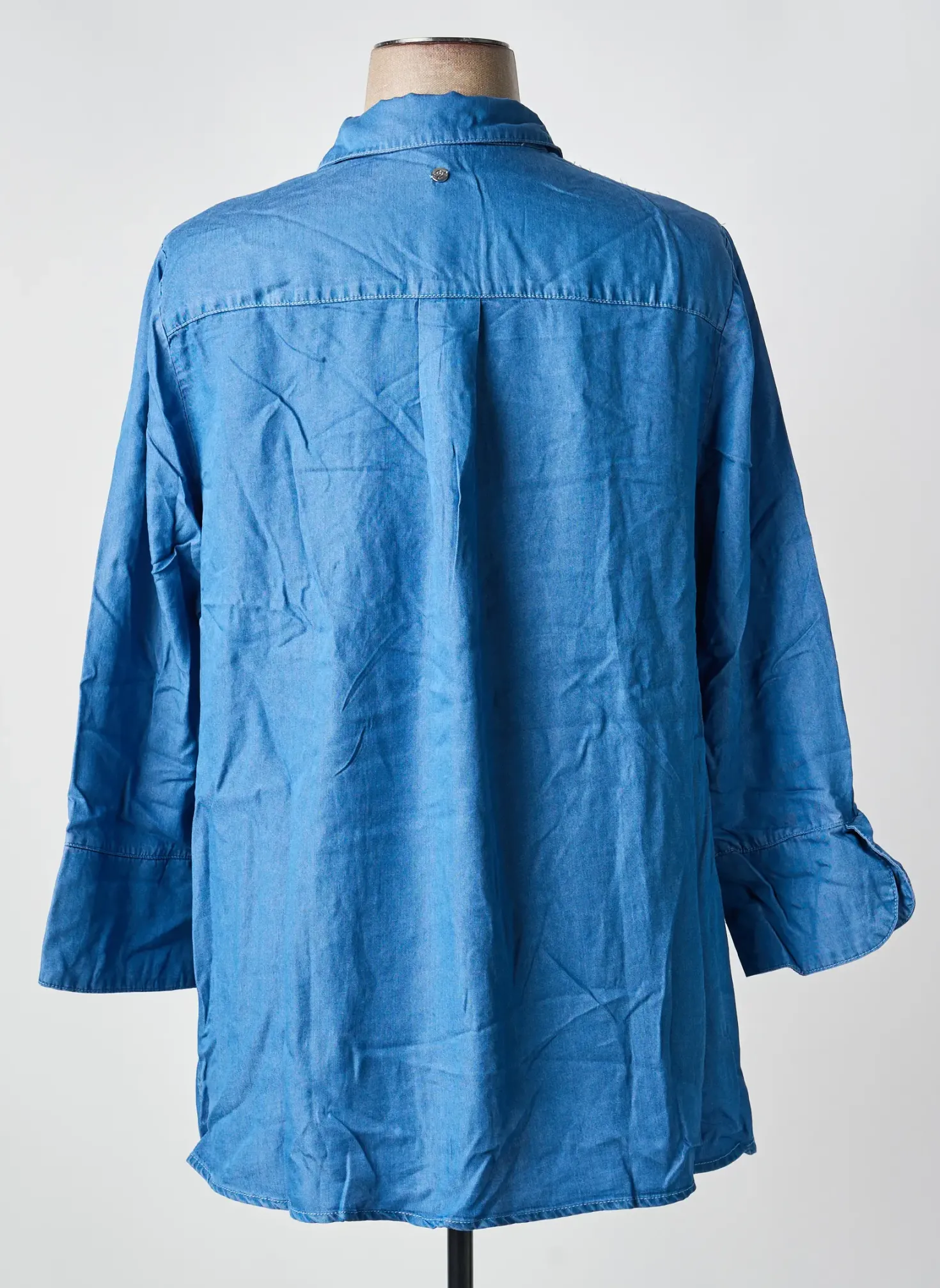 Chemisier Sheego Bleu Manches Longues
