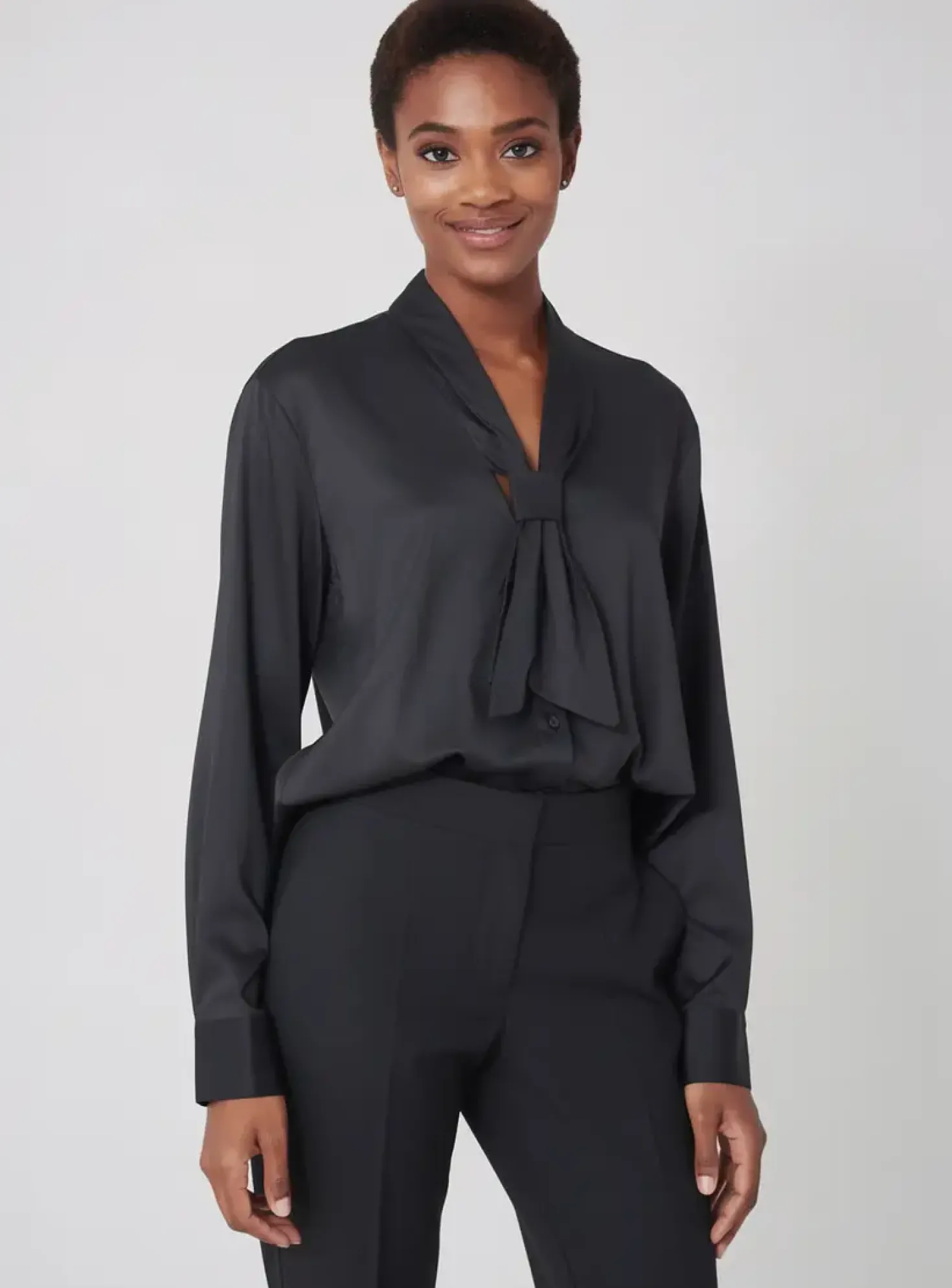 Chemisier Sophia Curvy Noir Manches Longues