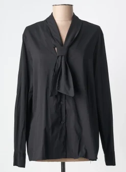 Chemisier Sophia Curvy Noir Manches Longues