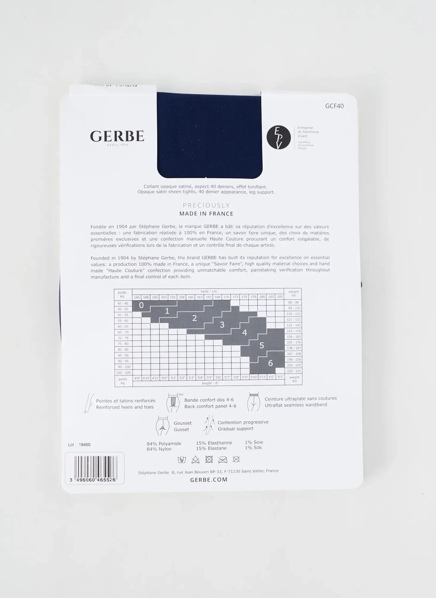 Collants Gerbe Bleu