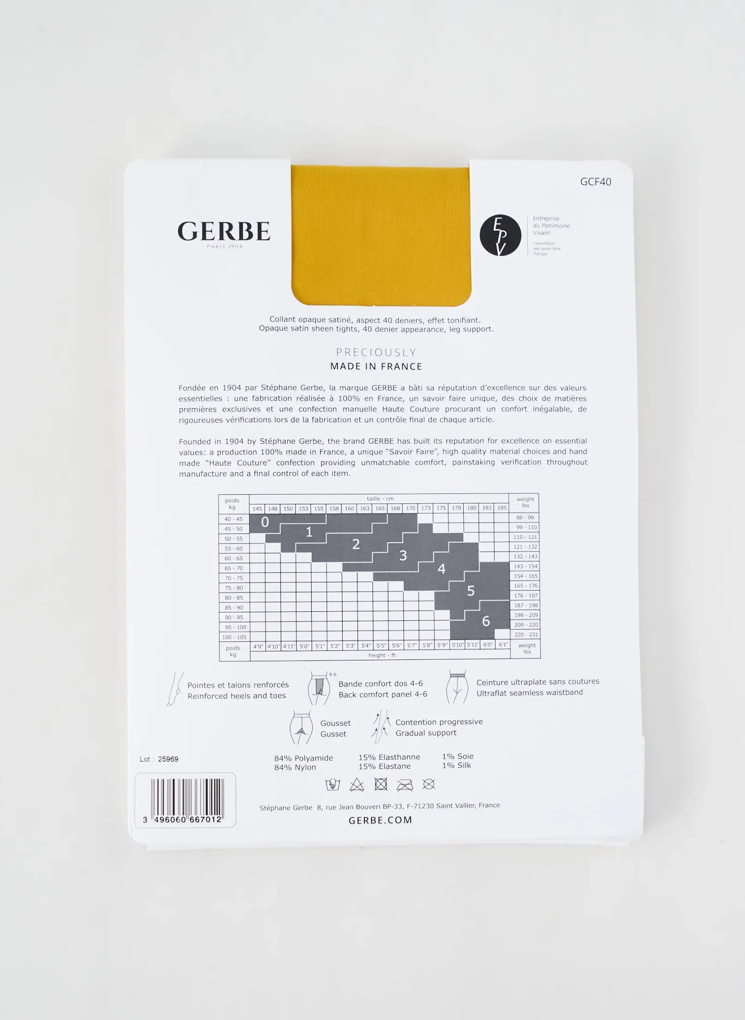 Collants Gerbe Jaune