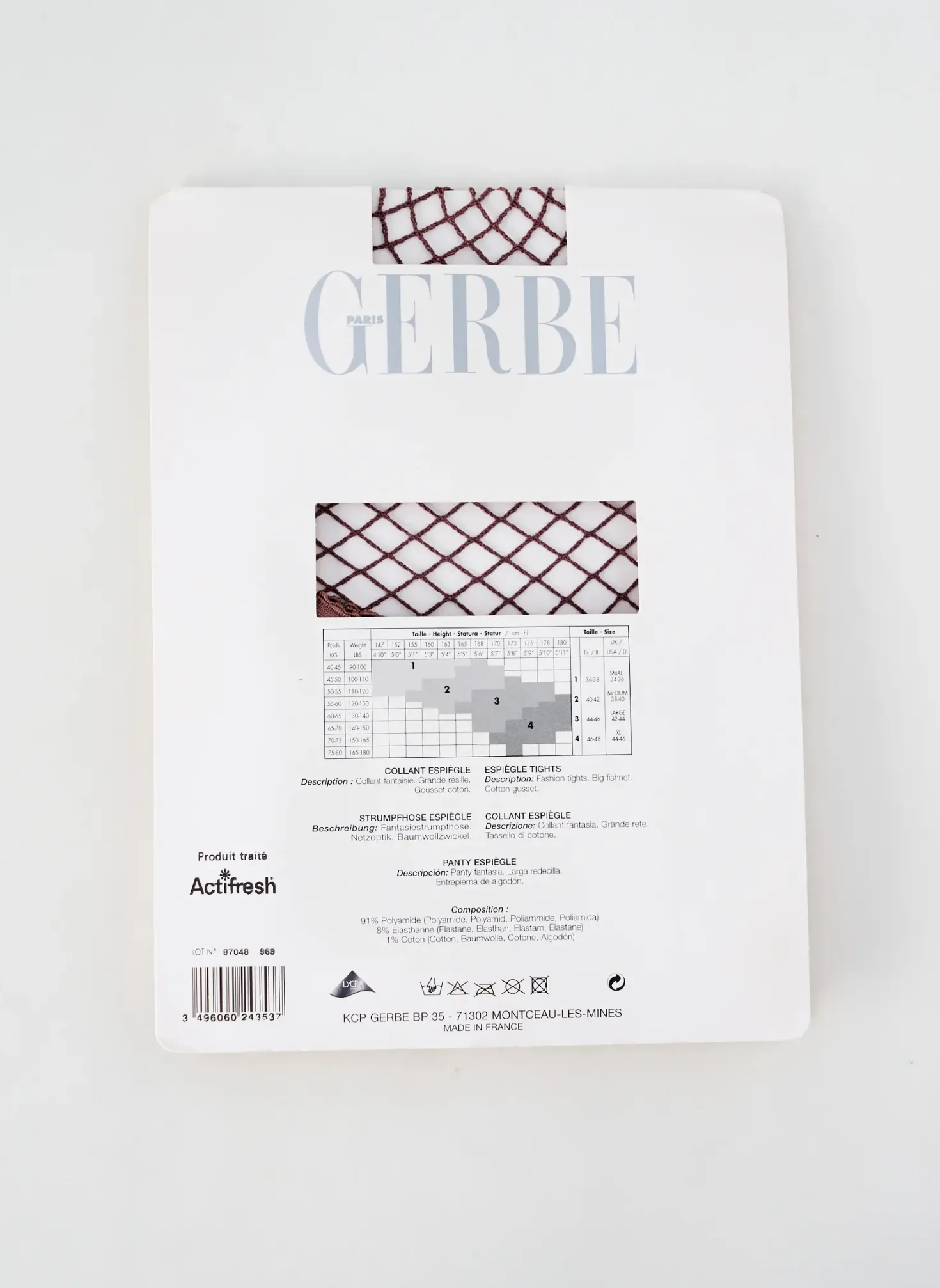 Collants Gerbe Marron Fonce