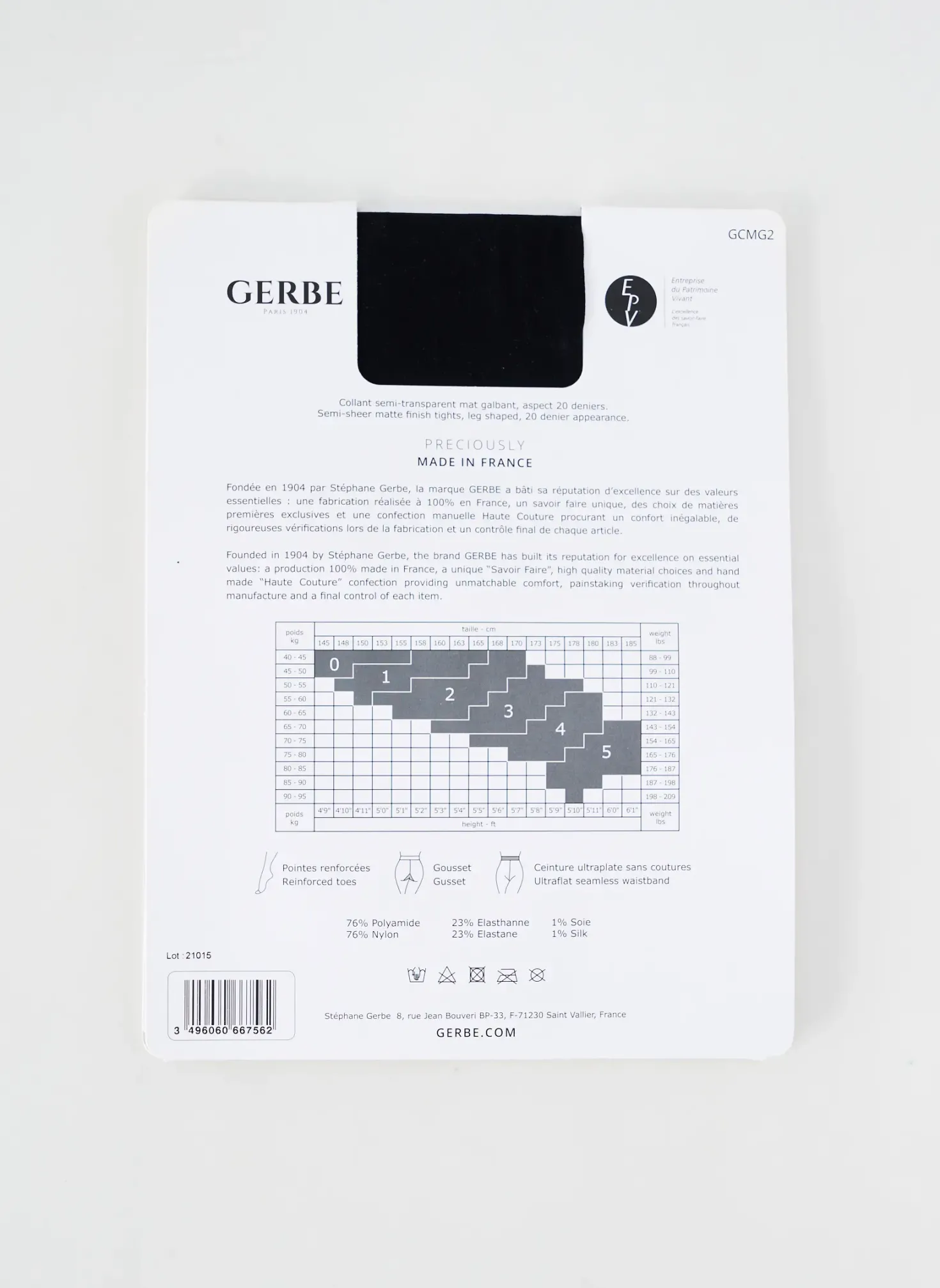 Collants Gerbe Noir