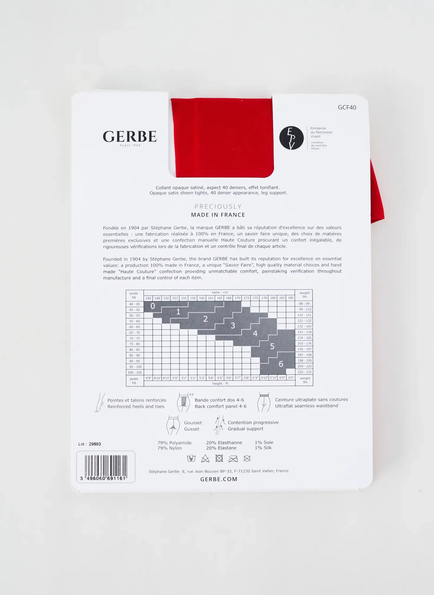 Collants Gerbe Rouge