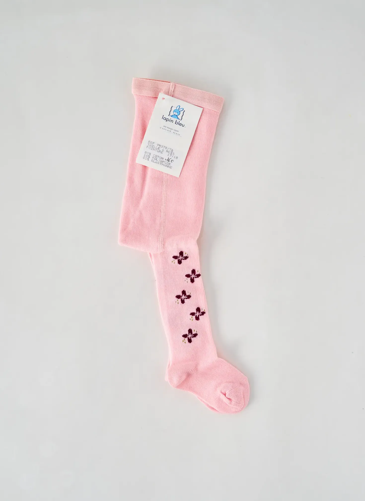 Collants Lapin Bleu Rose